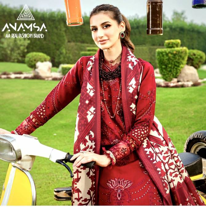 Anamsa 412 Rayon Cotton Embroidery Pakistani Suits Wholesale Clothing Suppliers In India